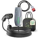 WISSENERGY Typ 2 Ladekabel 11KW EV Ladegerät mit CEE Stecker, [6-16A]...
