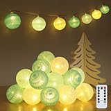 Ewikin Lichterkette Baumwollkugeln, 20 LED Kugeln USB & Batteriebetrieben,...