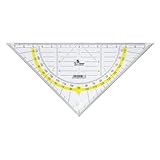 JOLLY Geometrie-Dreieck, 16 cm, transparent, mit Griff, Winkelskala,...