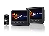 Lenco Tragbarer DVD-Player MES-212 mit 2X 17,5 cm (7 Zoll) Monitor Dual-Screen,...