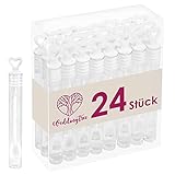 WeddingTree Seifenblasen Hochzeit Set in weiß – 24-teilig mit Herzgriff -...