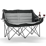 Meulbaty Doppelt Campingstuhl Faltbar, 270KG Belastbar Schwerlast Klappbar...