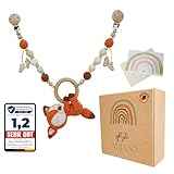 ARIASO® Kinderwagenkette aus Holz und Baumwolle gehäkelt, Kinderwagen Kette...