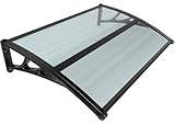 VOUNOT Vordach für Haustür 120 x 80 cm, Überdachung Haustür aus Aluminium...