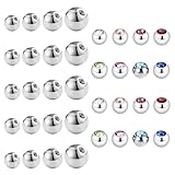 Laralily 36 Stück Piercing Kugeln 1,2mm,Bauchnabelpiercing kugeln,Piercing...