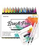 lunera Brush Pen Set Pinselstifte I 50er Set I 24 Aquarellfarben, 8 Lettering +...