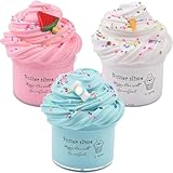 BOSSETY 3PC Fluffy Slime, 70ML Fruchtschleim 50g,Enthält viele Pailletten mit...