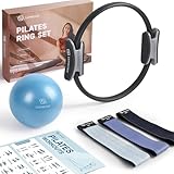 LIONSCOOL Pilates-Ring-Set (Schwarz) – Inklusive 35 cm Pilates-Ring, 23 cm...