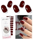 JMEOWIO Nagelfolie Weinrot Gel Nagelfolien Selbstklebend Nail Sticker Uv...
