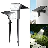 FIFlying Solarlampen, 2 Stück 7000K Solarstrahler für Außen, IP67 Wasserdicht...