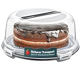 uandu Kuchen Transportbox Rund, Tortentransportbox mit Haube und Griff. Box mit...