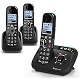 Amplicomms BigTel 1583 Trio schnurloses DECT- Großtastentelefon-Set,...