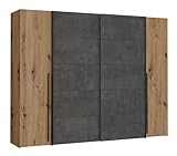 Forte Narago Schrank 270, Kleiderschrank, Schwebetürenschrank mit Drehtüren,...