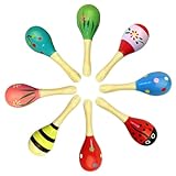 8 Stück Maracas, Holz Rassel für Musikunterricht Professionelle, Rassel...