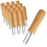 com-four® 16x Pellkartoffel-Gabel mit 3 Edelstahl-Zinken, rostfrei,...