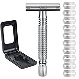 URAQT Rasierhobel Herren, 2-Seitigem Klingenkopf Safety Razor, Edelstahl...