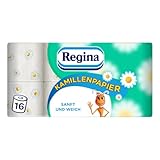 Regina Kamillenpapier 3-lagiges Toilettenpapier – 16-Rollen-Packung, 150 Blatt...
