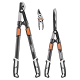 VonHaus 3-Teiliges Gartenscheren Set – Baumschere, Heckenschere, Gartenschere...