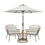 MasterCanopy 230 cm Sonnenschirm neigungsverstellbar, mit 6 Rippen und Kurbel,...