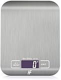 HomeFashion Küchenwaage Edelstahl, Hochpräzise 5kg 1g Digitalwaage mit LCD...