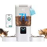 Futterautomat Katze 2 Näpfe mit APP: 7L katzenfutter automat mit Langsamer...