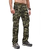 Cindeyar Cargohose Herren Relaxed Fit Baumwolle Wanderhose Herren Casual...