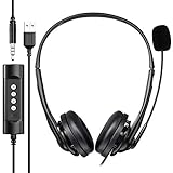 Newaner USB Headset für PC/Computer, 3,5 mm, Leichter Stereo-Sound mit...