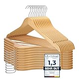 VonBueren 20 x Kleiderbügel Holz | 44,5 x 22 cm je Bügel/Holzbügel |...