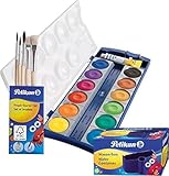 Pelikan Set DIN 5023 Deckfarbkasten 12 Farben + 1 Tube Deckweiß, Schul-Standard...