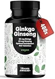 Ginkgo + Ginseng Tabletten Hochdosiert - 400 Tabletten - 60 mg Ginkgo Biloba +...