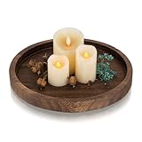 Holztablett Rund Holz Tablett Deko - Romadedi 30cm kerzentablett Landhaus...