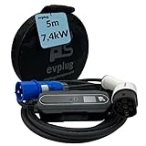 EVPLUG® Tragbares EV-Ladegerät Elektroauto EV PHEV| Variable Leistung | 7,4kw|...