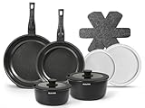 Keramik Topfset mit Abnehmbarer Griff, 14-Teilig Pfannenset mit Antihaft...