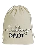 | 2er-Set Brotbeutel - Lieblingsbrot -100% naturbelassene Baumwolle -...