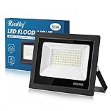 Realky 50W LED Strahler, LED Strahler Außen 72 LED Solarleuchten IP65...