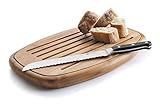 Lacor 60491 Ovale Brot Schneidebrett bambu 40x27x3cm, Bambus, Brown, 40 x 27 x 3...