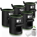Enbagold Kartoffel Pflanzsack, 5 Stück 40L Pflanzsäcke mit 60 Pcs Samen...