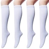 Chalier Cozy 4 Paar Kniestrümpfe Damen aus Baumwolle, Overknee Strümpfe Knee...