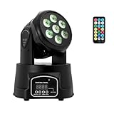 Moving Head Licht mit Sprachsteuerung & DMX512 | 105W LED Party Light mit 7x10W...