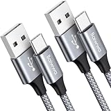 USB C Kabel 1.5M 2Stück, Ladekabel USBC Schnellladekabel Nylon USB A auf USB C...