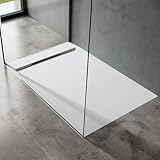 doporro Duschtasse Duschwanne 90x120x4 flach Mineralguss in Weiß inkl....