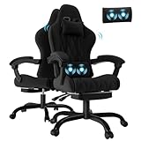 Flamaker Gaming Stuhl Stoff mit Fußstütze, Massage Computer Bürostuhl mit...