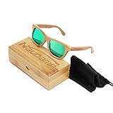 Naudamp Bamboo Polarized Sonnenbrillen Herren Damen Holzbrille für Wassersport...