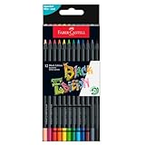 FABER-CASTELL 116413 - Buntstifte Blackwood, Black Edition, 12er Metalletui