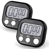 Digitaler Küchentimer, Eieruhren Küchentimer Digital Magnetisch Stoppuhr Timer mit Alarm Stoppuhr/Countdown Uhr für Küche StudiumTraining(Schwarz)