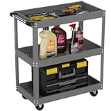 ALANNG Rollender Werkstattwagen, Schwerer Werkzeugwagen mit 3 Tabletts, Metall...