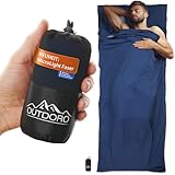 Outdoro Hüttenschlafsack - nur 210 g aus neuartiger Microlight-Mikrofaser -...