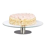 Relaxdays Tortenplatte drehbar, Standfuß, Kuchenplatte zum Dekorieren, Torten...