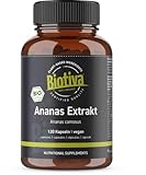 Biotiva Bio Ananas Extrakt 120 Kapseln - 500mg - Bromelain - natürliches...