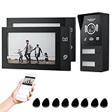 JeaTone WLAN 2-Familien Video Türsprechanlage mit 7''IP Touchscreen, 1080P...